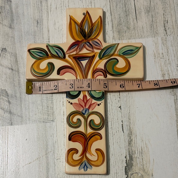 Vicki Carroll Handcrafted Multicolor Ceramic Cross - Picture 4 of 10